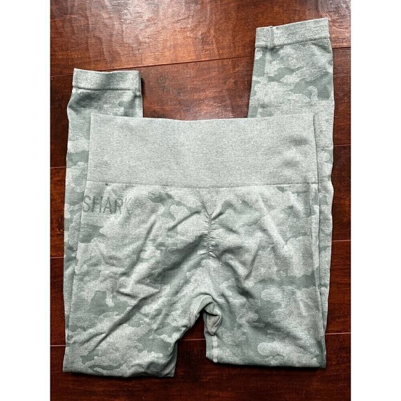 Gymshark Camo Seamless Sage Green Leggings ~ Read Below - Picture 4 of 4